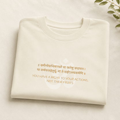 Bhagavad Gita Karma Quote Oversized T-Shirt – "You Have a Right to Your Actions, Not Their Fruits"