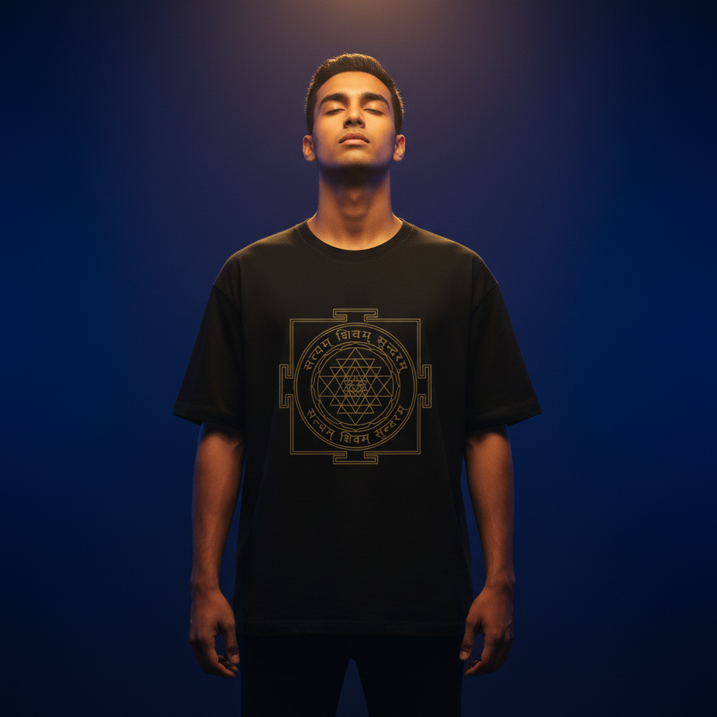 Sri Yantra Tee - Looking Upward, Indigo Studio