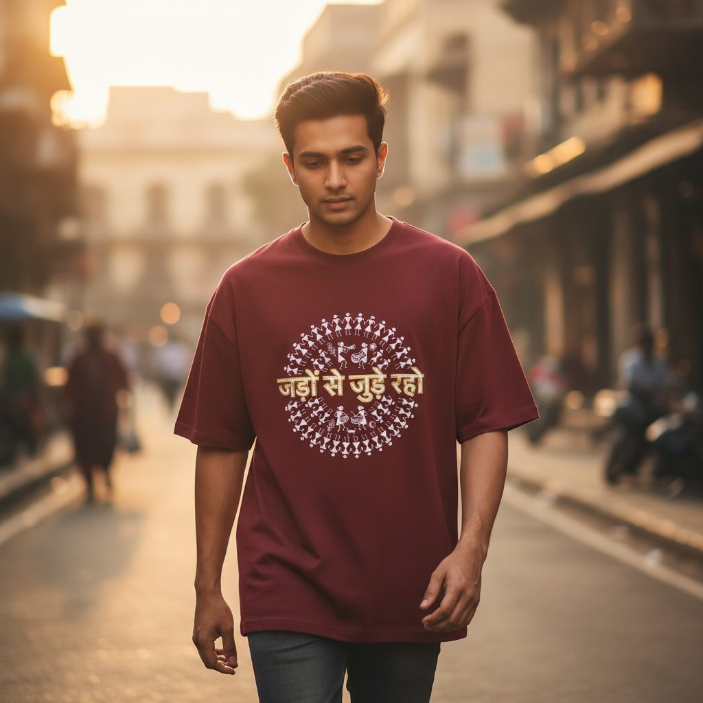 Jado Se Jude Raho Tee - Maroon, Candid Walk