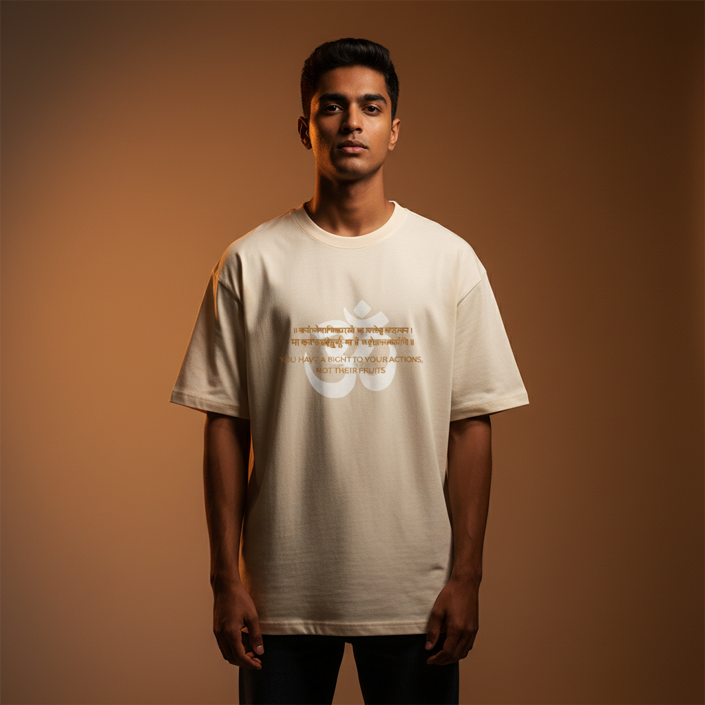 Bhagavad Gita Tee - Confident Stance, Amber Studio