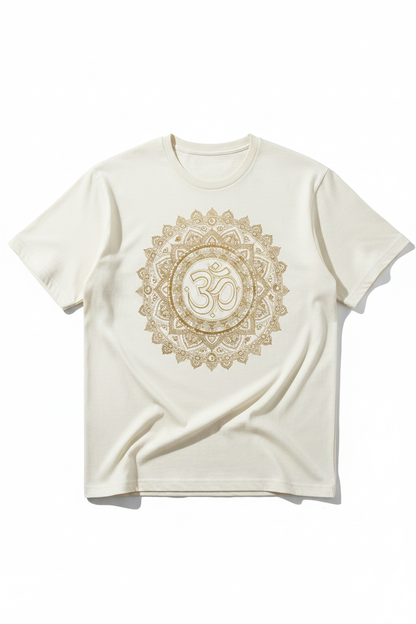 Om Mandala Tee - Flat Lay Front View