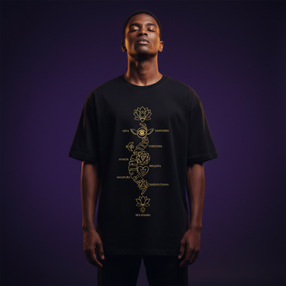 Chakra Map Tee - Looking Upward, Indigo Studio