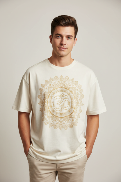 Om Mandala Tee - Model Front View